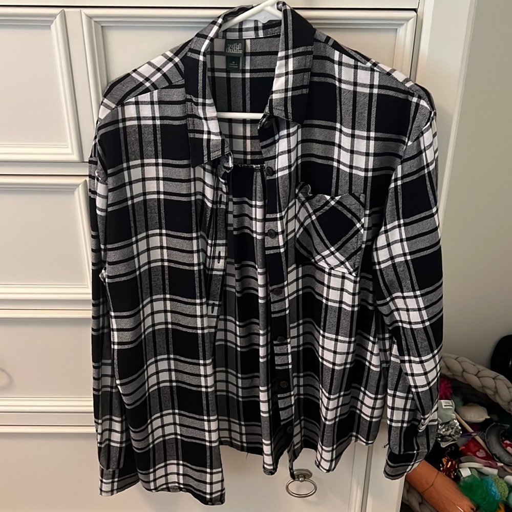 Wild Fable Black and White Flannel